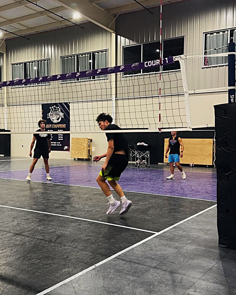 A player landing after a hit